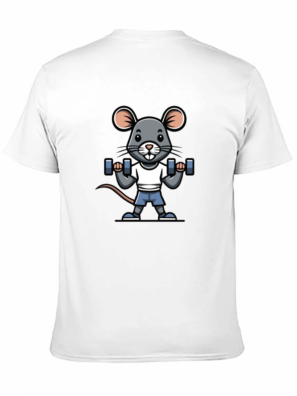Mouse Lifting Weights Graphic Tee - Black Cotton
