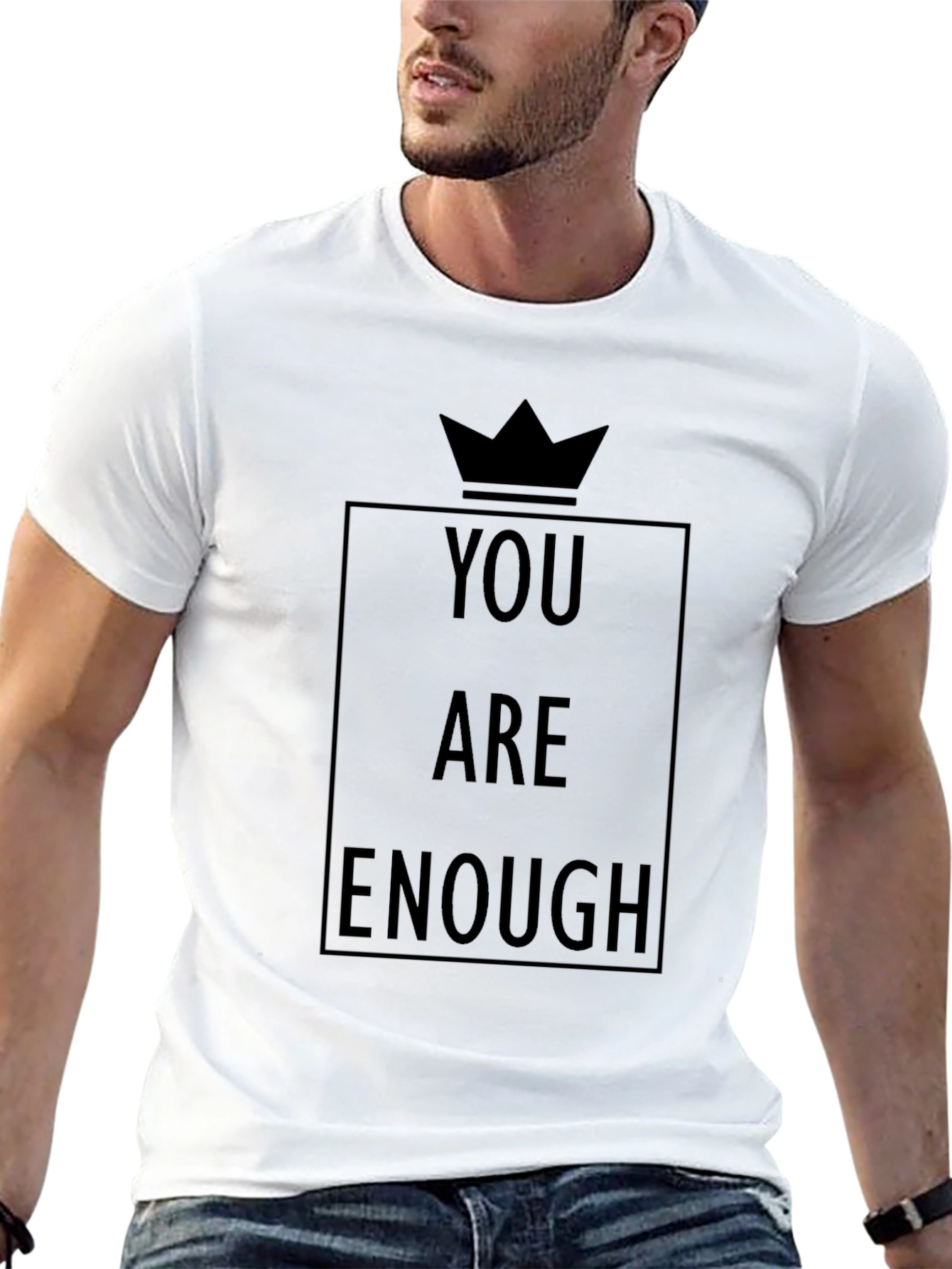 You Are Enough Graphic T-Shirt - Black Positive Message