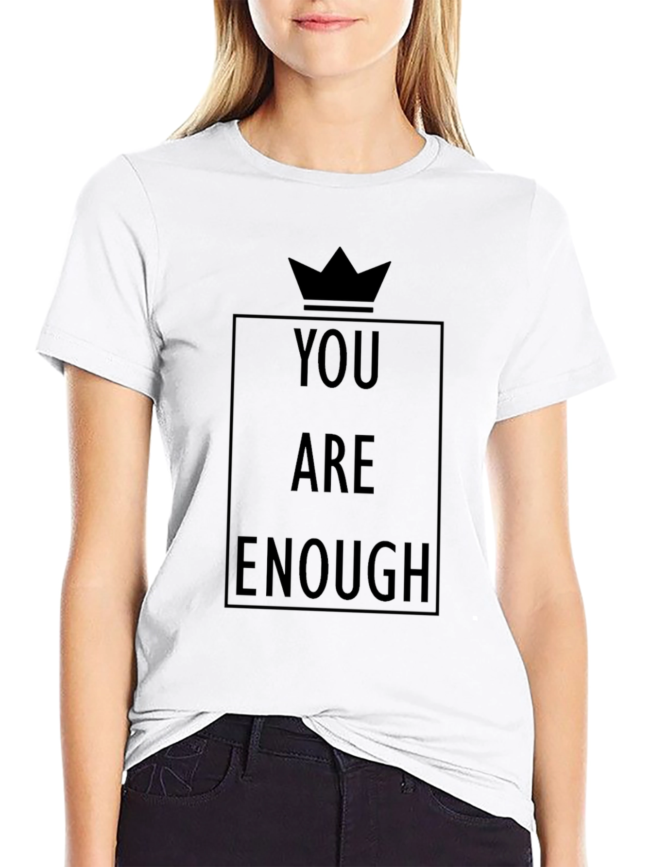 You Are Enough Graphic T-Shirt - Black Positive Message