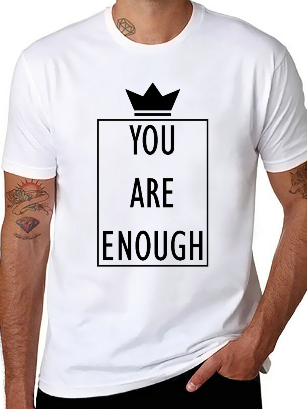 You Are Enough Graphic T-Shirt - Black Positive Message