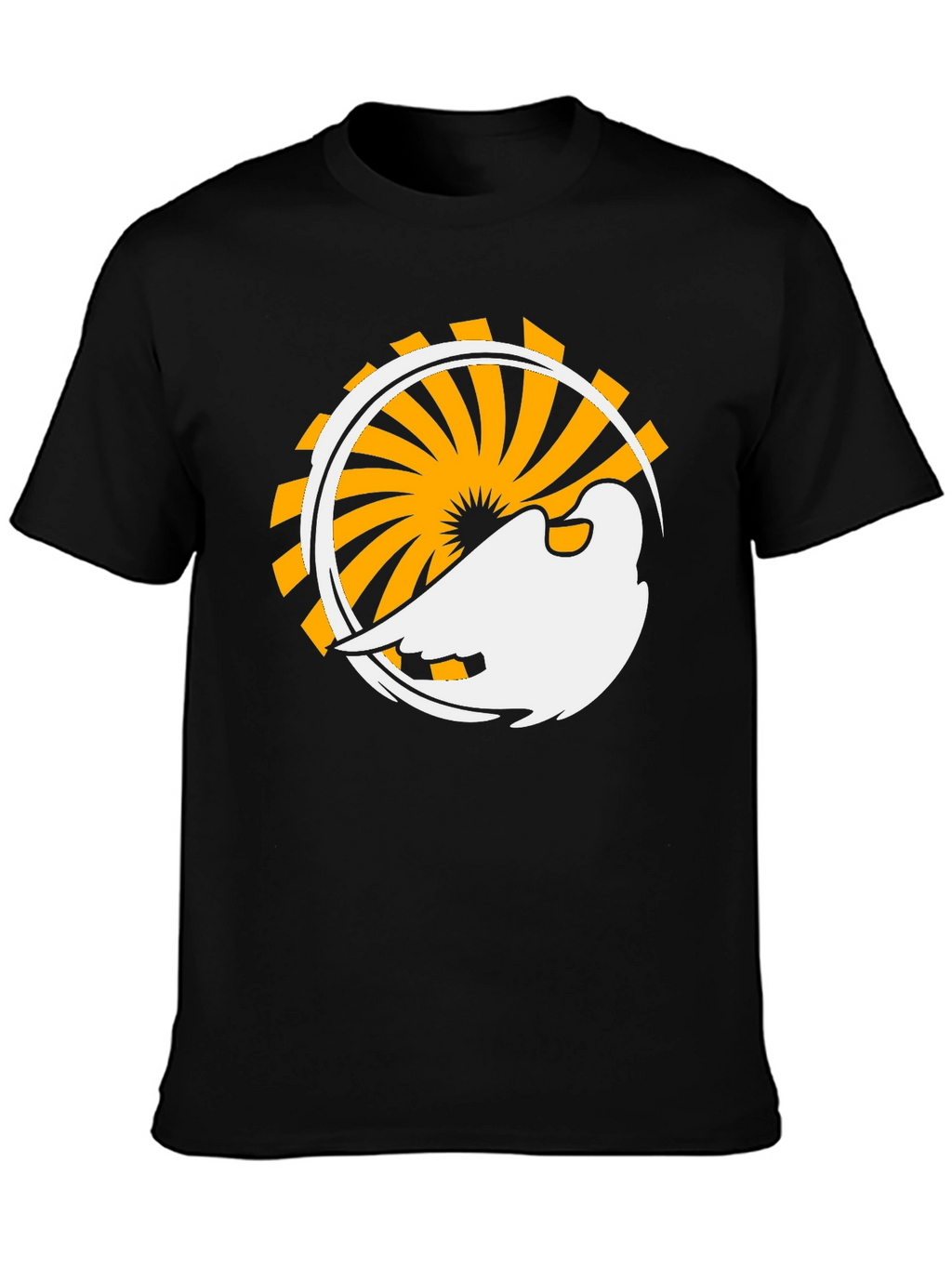 Abstract Bird Graphic Black T-Shirt
