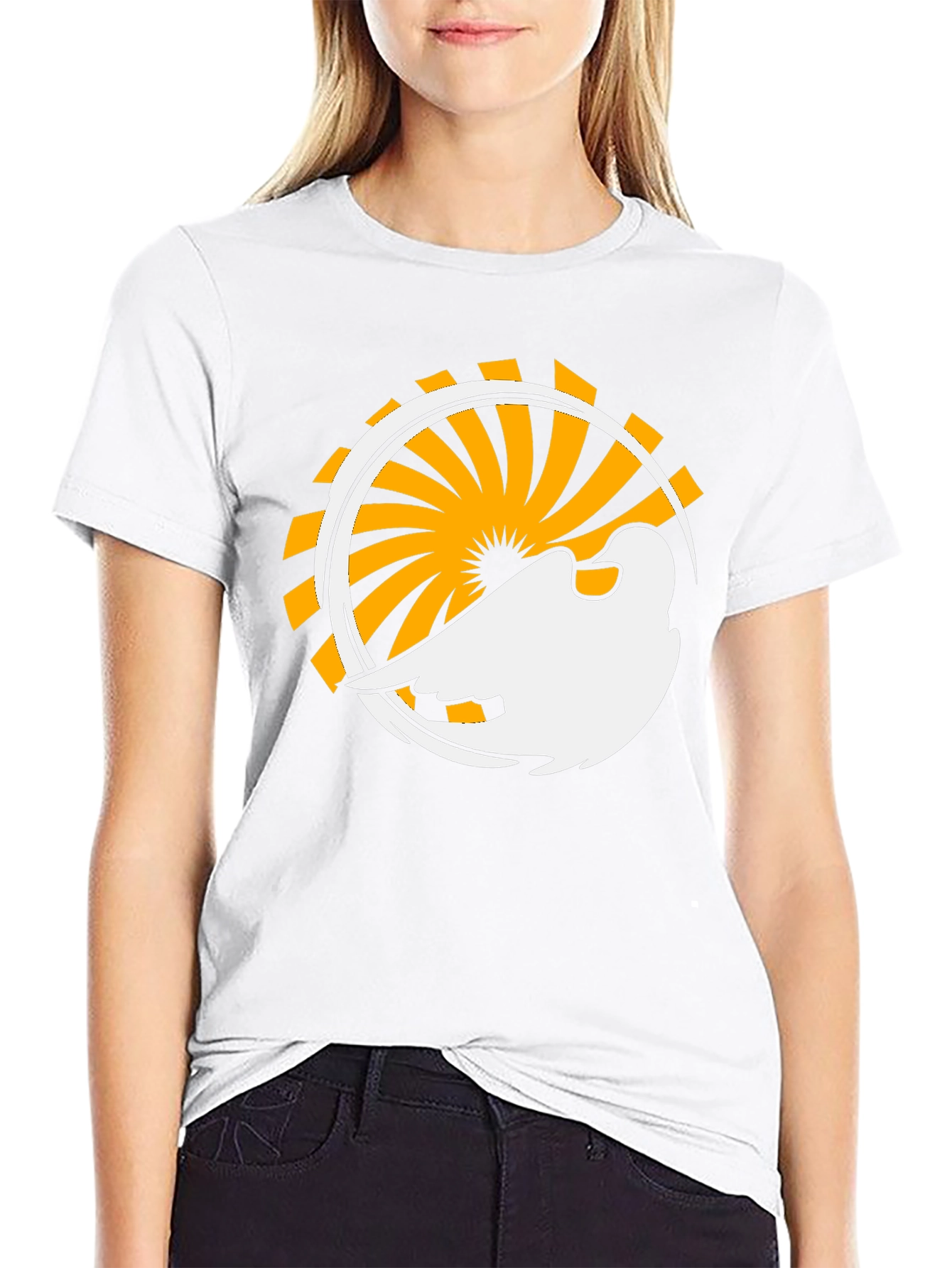 Abstract Bird Graphic Black T-Shirt