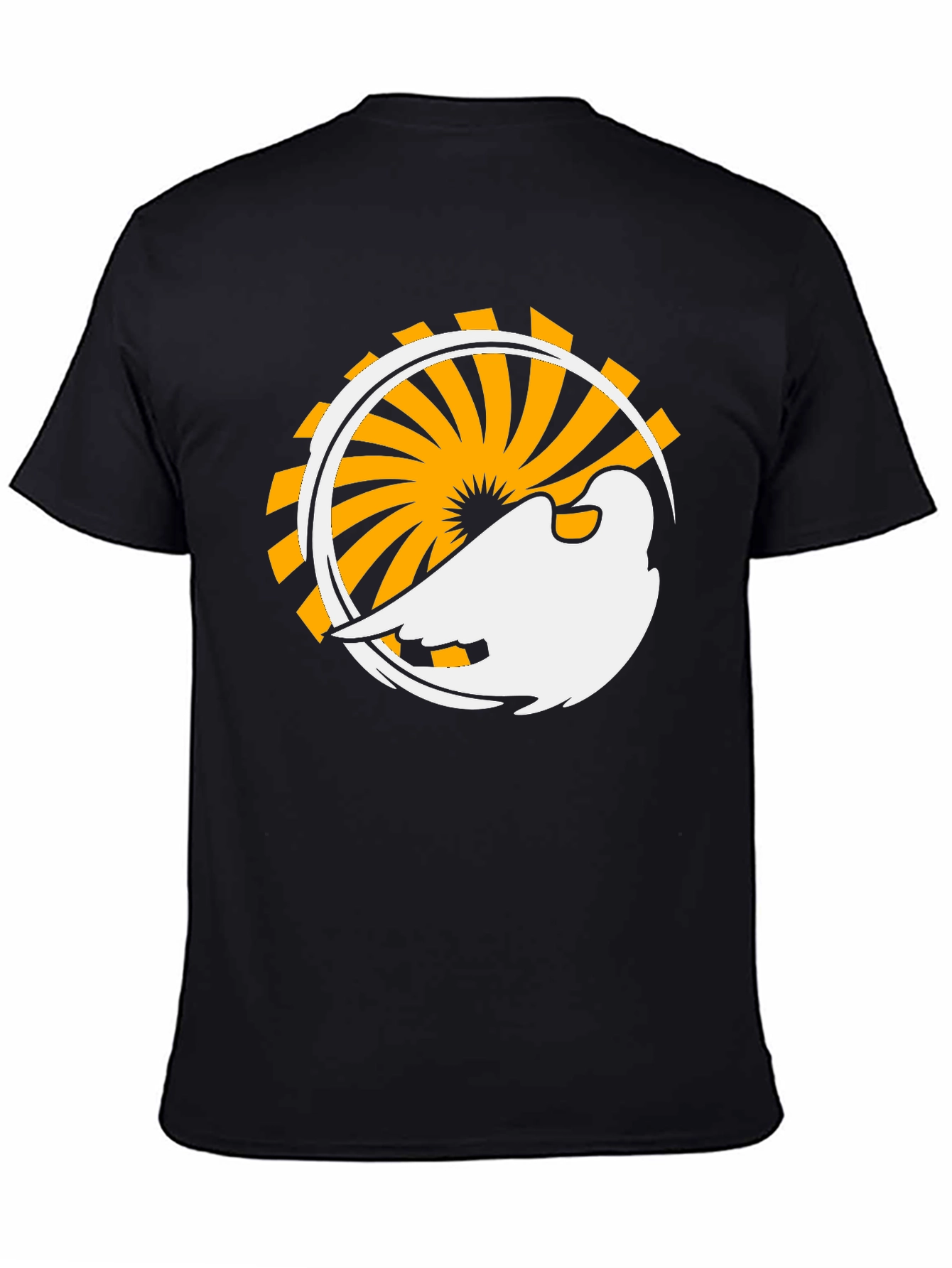 Abstract Bird Graphic Black T-Shirt
