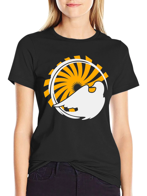 Abstract Bird Graphic Black T-Shirt