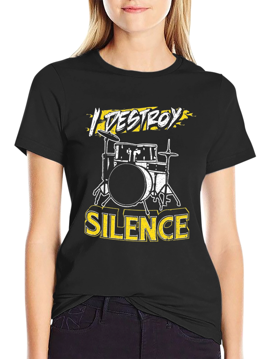 I Destroy Silence Drummer T-Shirt - Rock Music Tee