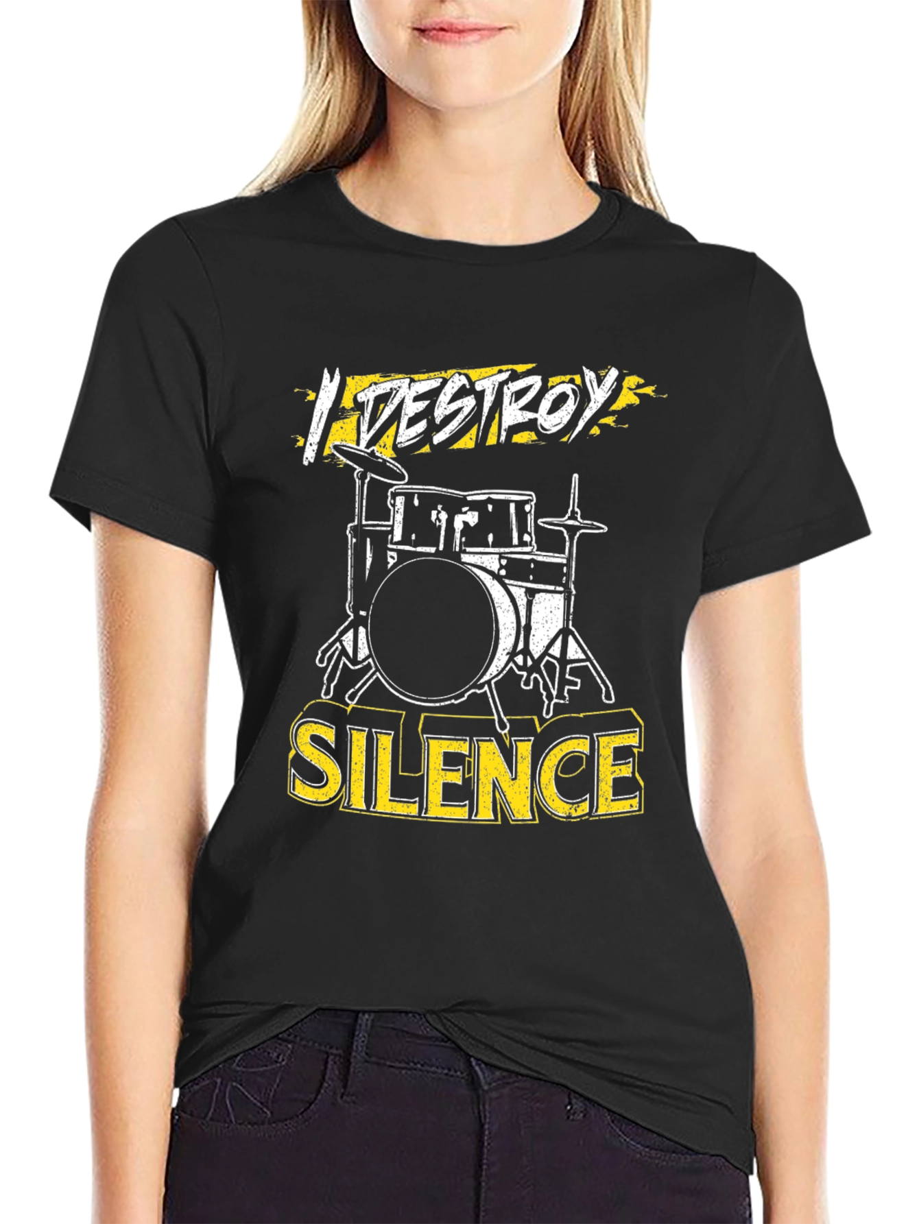 I Destroy Silence Drummer T-Shirt - Rock Music Tee
