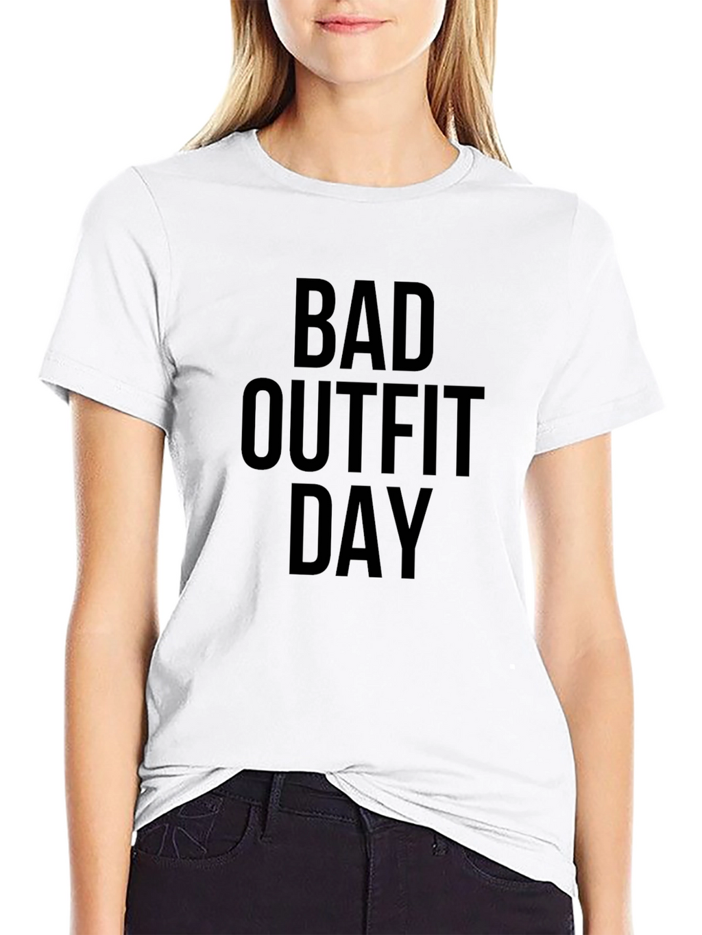 Bad Outfit Day Graphic Tee - Black Cotton T-Shirt