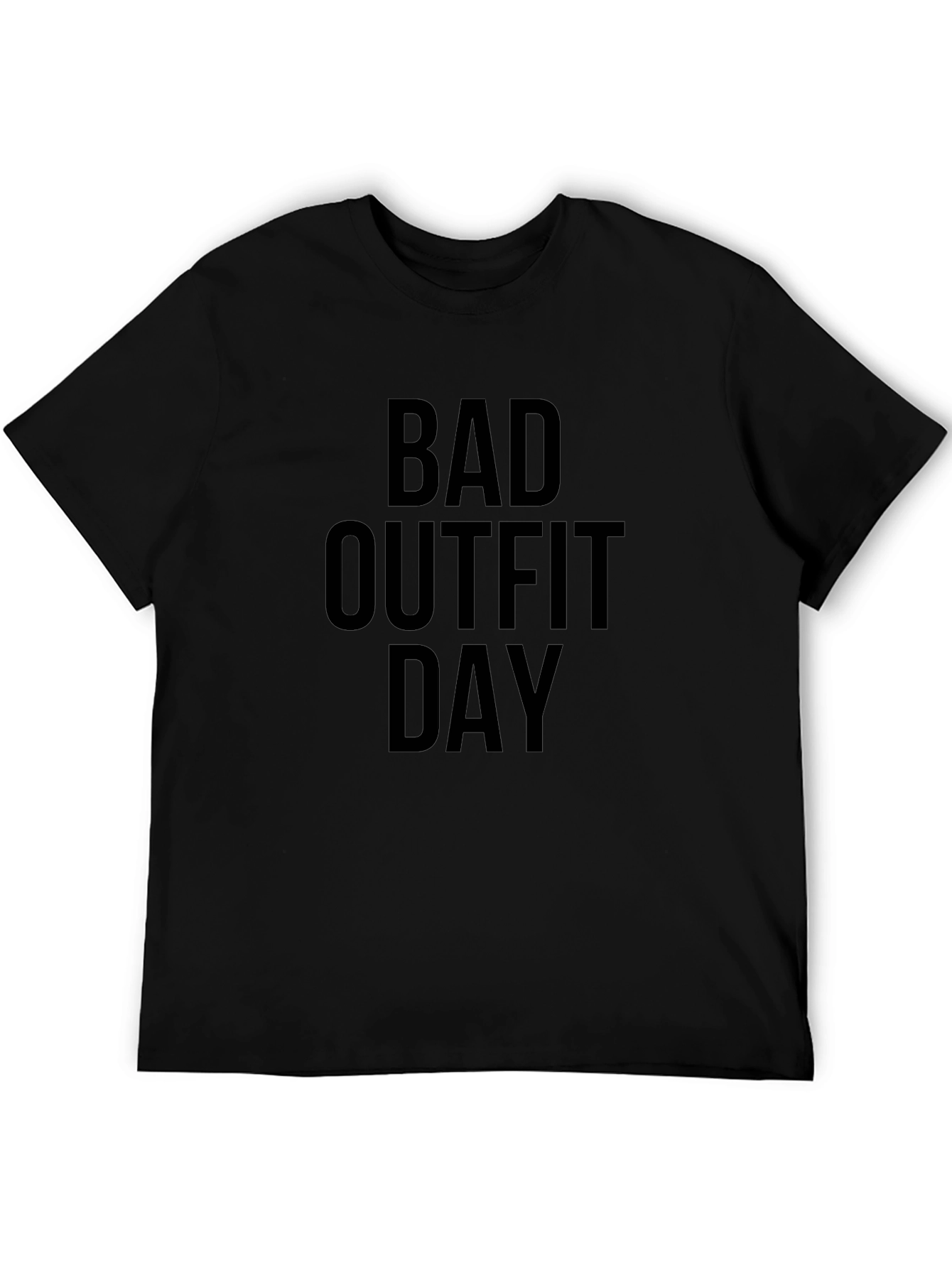 Bad Outfit Day Graphic Tee - Black Cotton T-Shirt