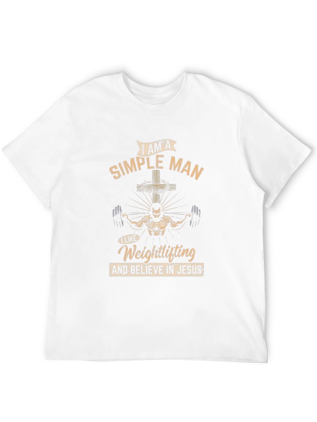 Simple Man Weightlifting Jesus T-Shirt