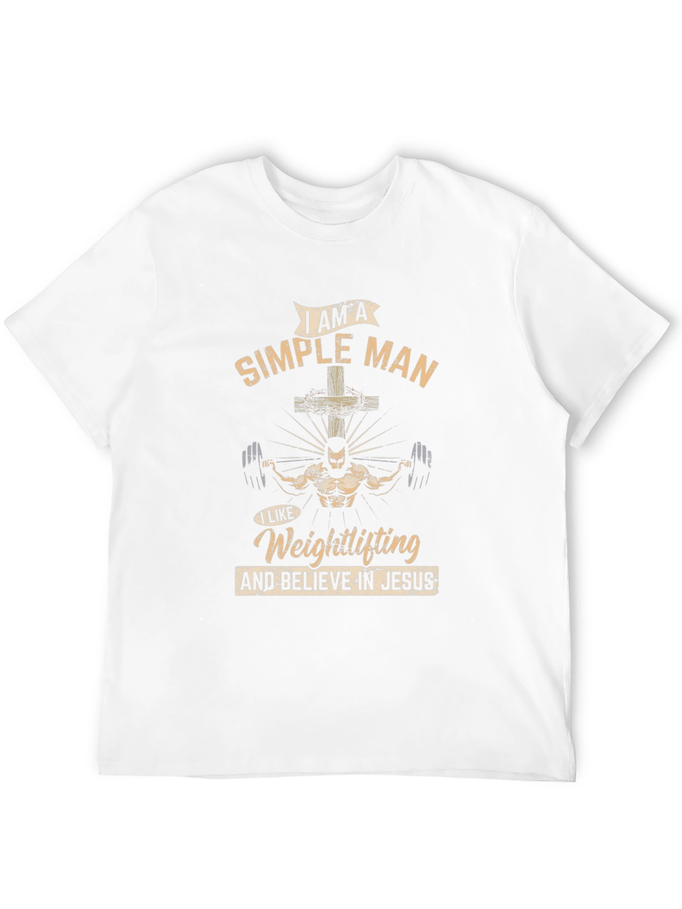 Simple Man Weightlifting Jesus T-Shirt