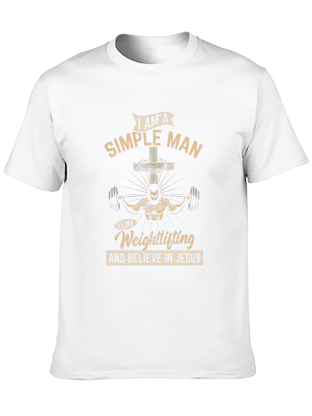 Simple Man Weightlifting Jesus T-Shirt
