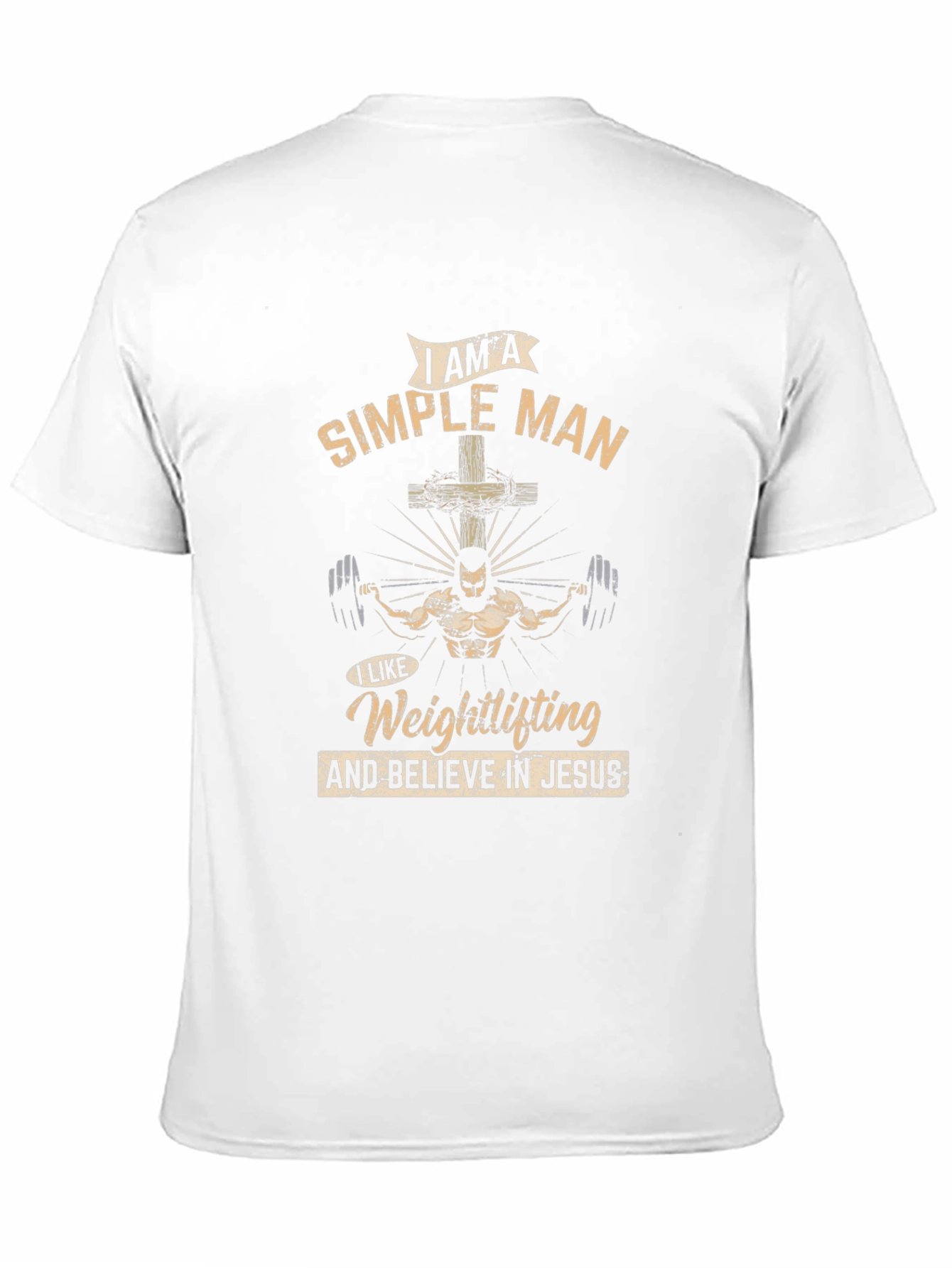 Simple Man Weightlifting Jesus T-Shirt