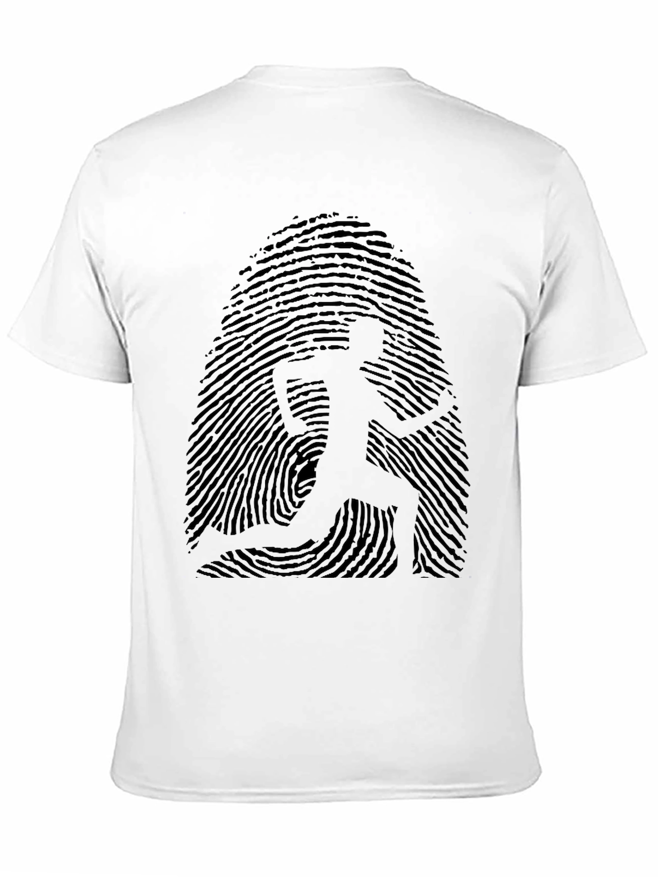 Fingerprint Runner Graphic Tee - Black Casual Shirt