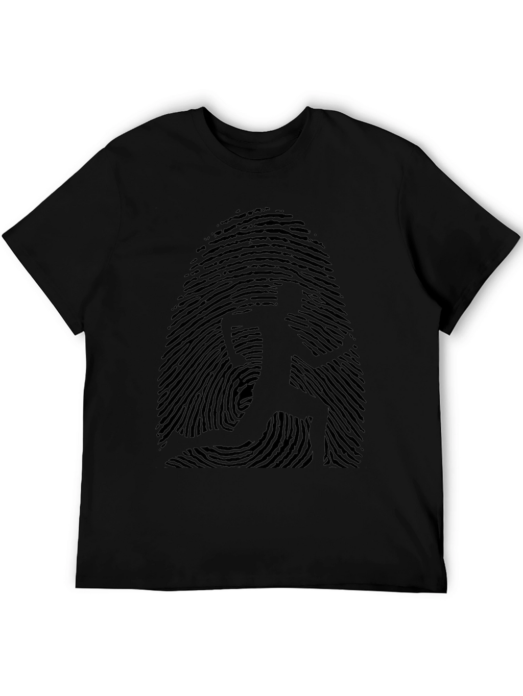 Fingerprint Runner Graphic Tee - Black Casual Shirt