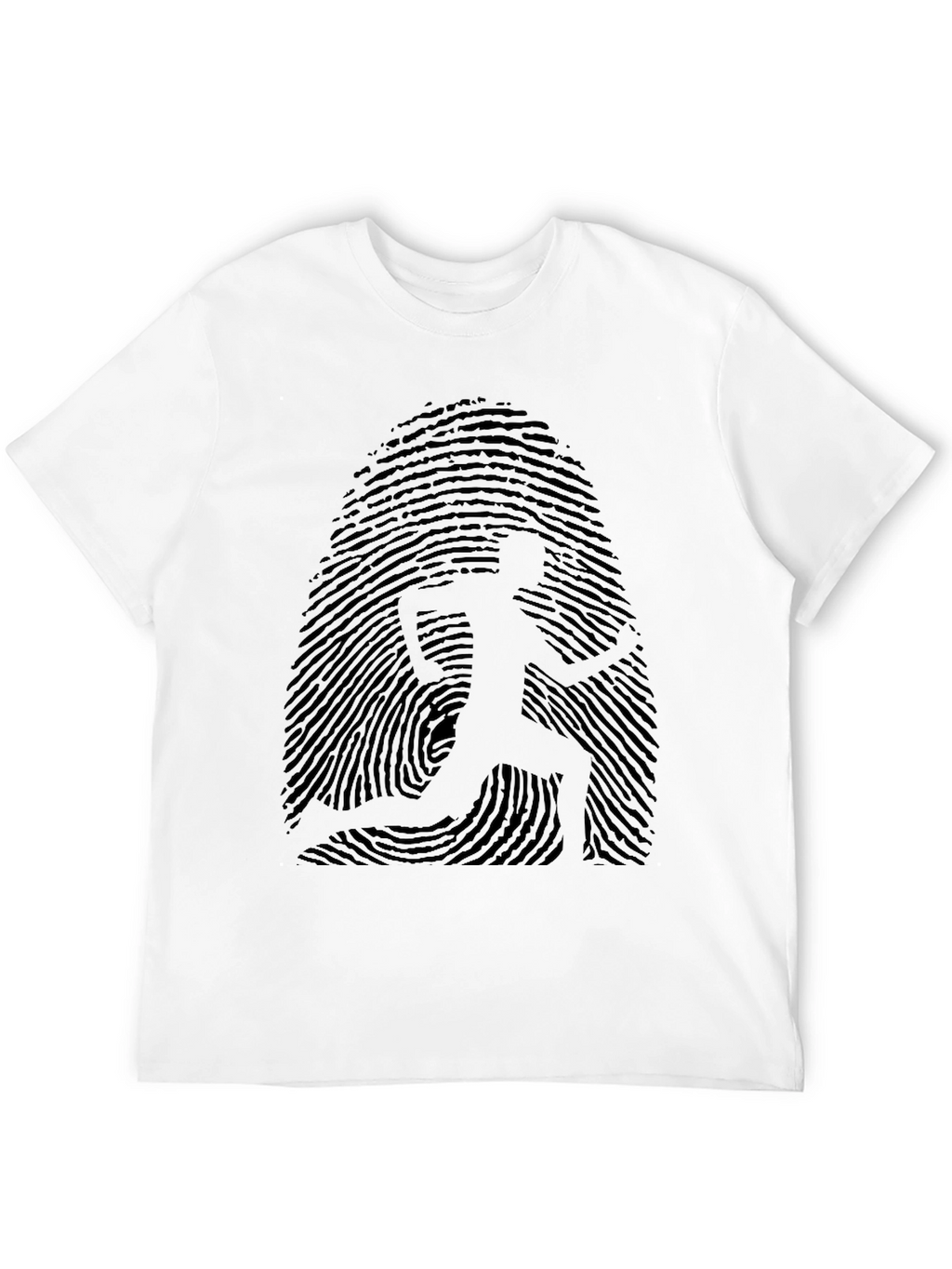 Fingerprint Runner Graphic Tee - Black Casual Shirt