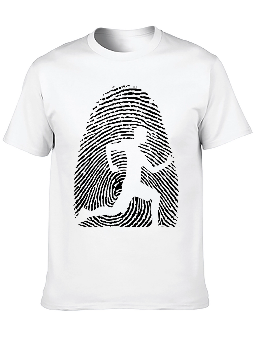 Fingerprint Runner Graphic Tee - Black Casual Shirt