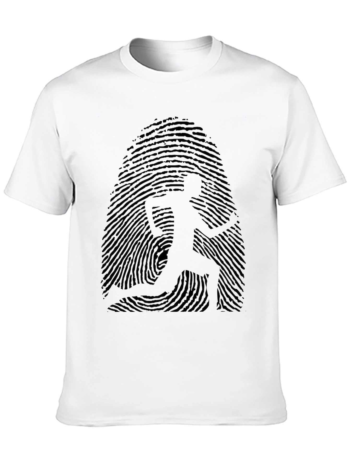 Fingerprint Runner Graphic Tee - Black Casual Shirt