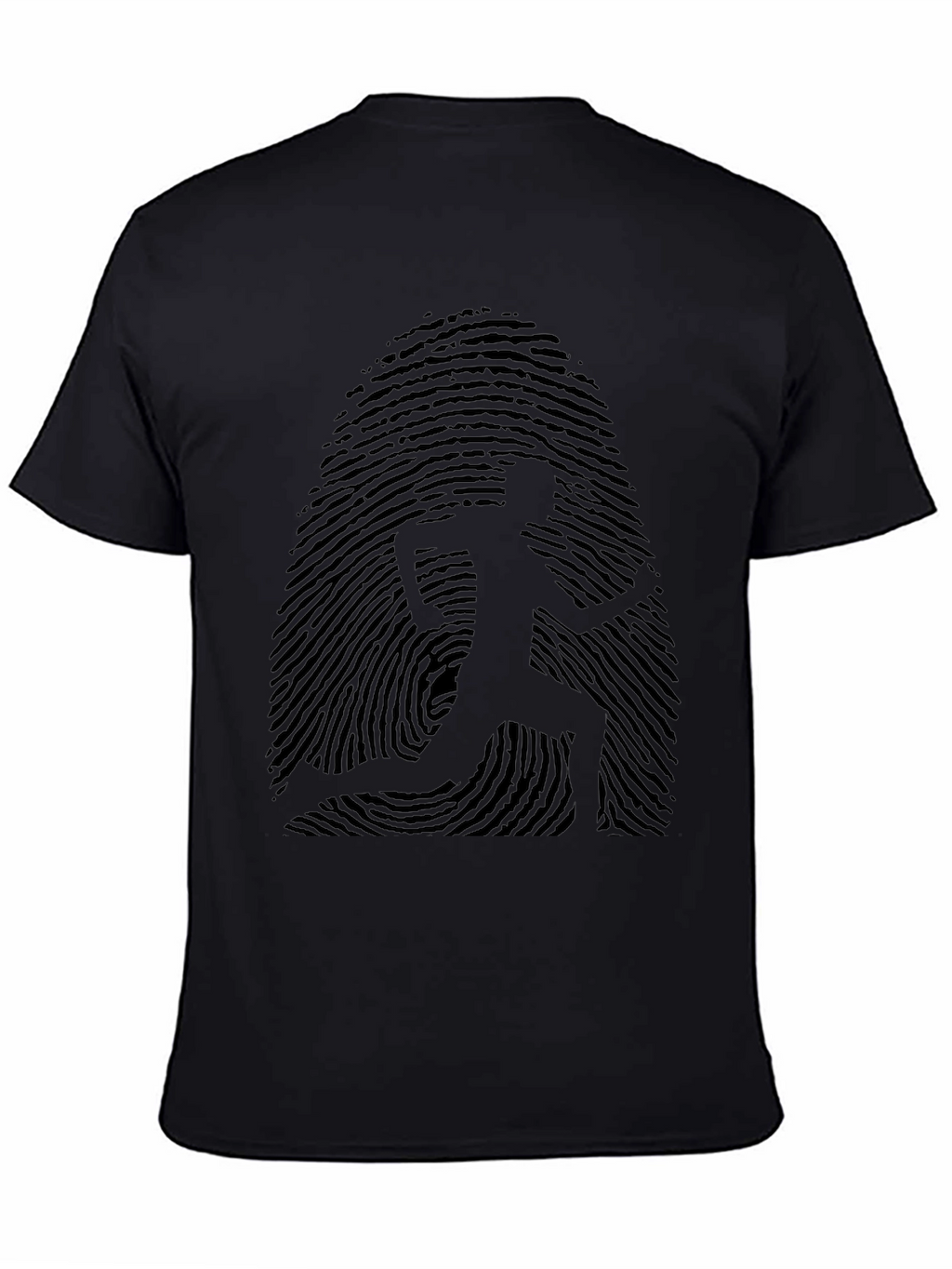 Fingerprint Runner Graphic Tee - Black Casual Shirt