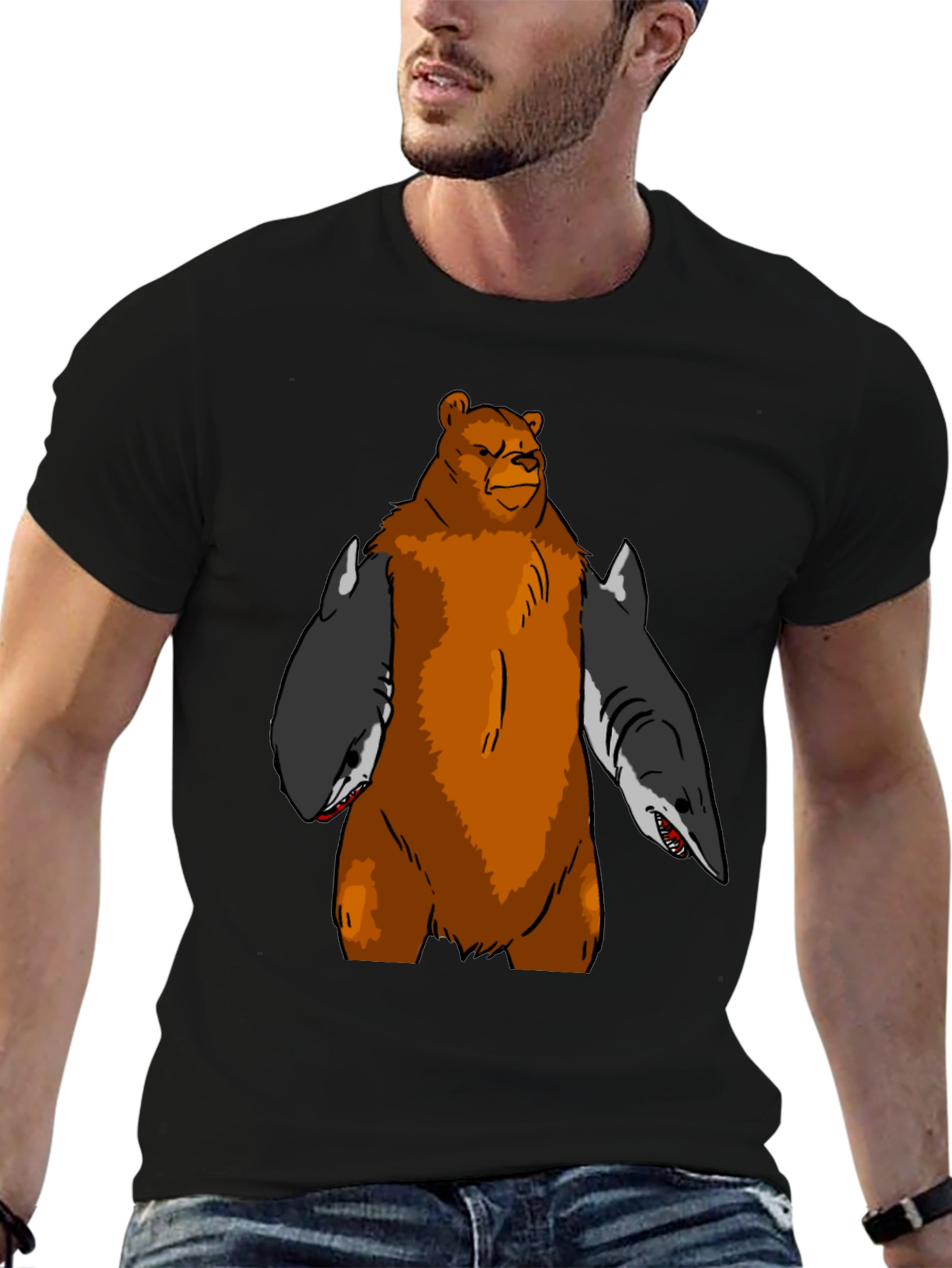 Bear Shark T-Shirt - Funny Graphic Tee