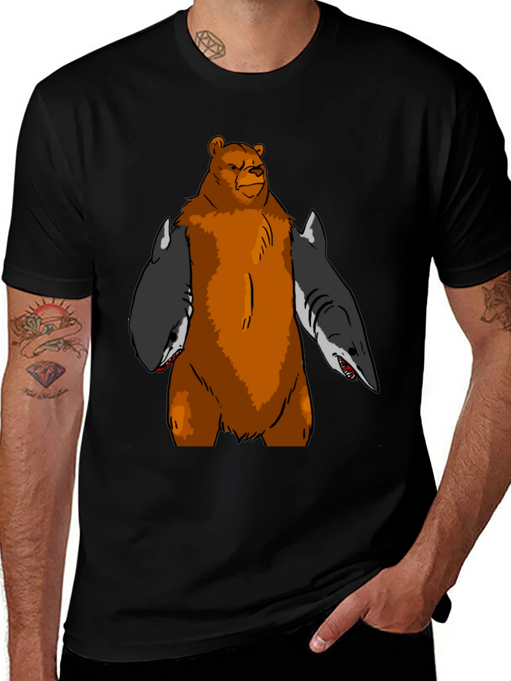 Bear Shark T-Shirt - Funny Graphic Tee