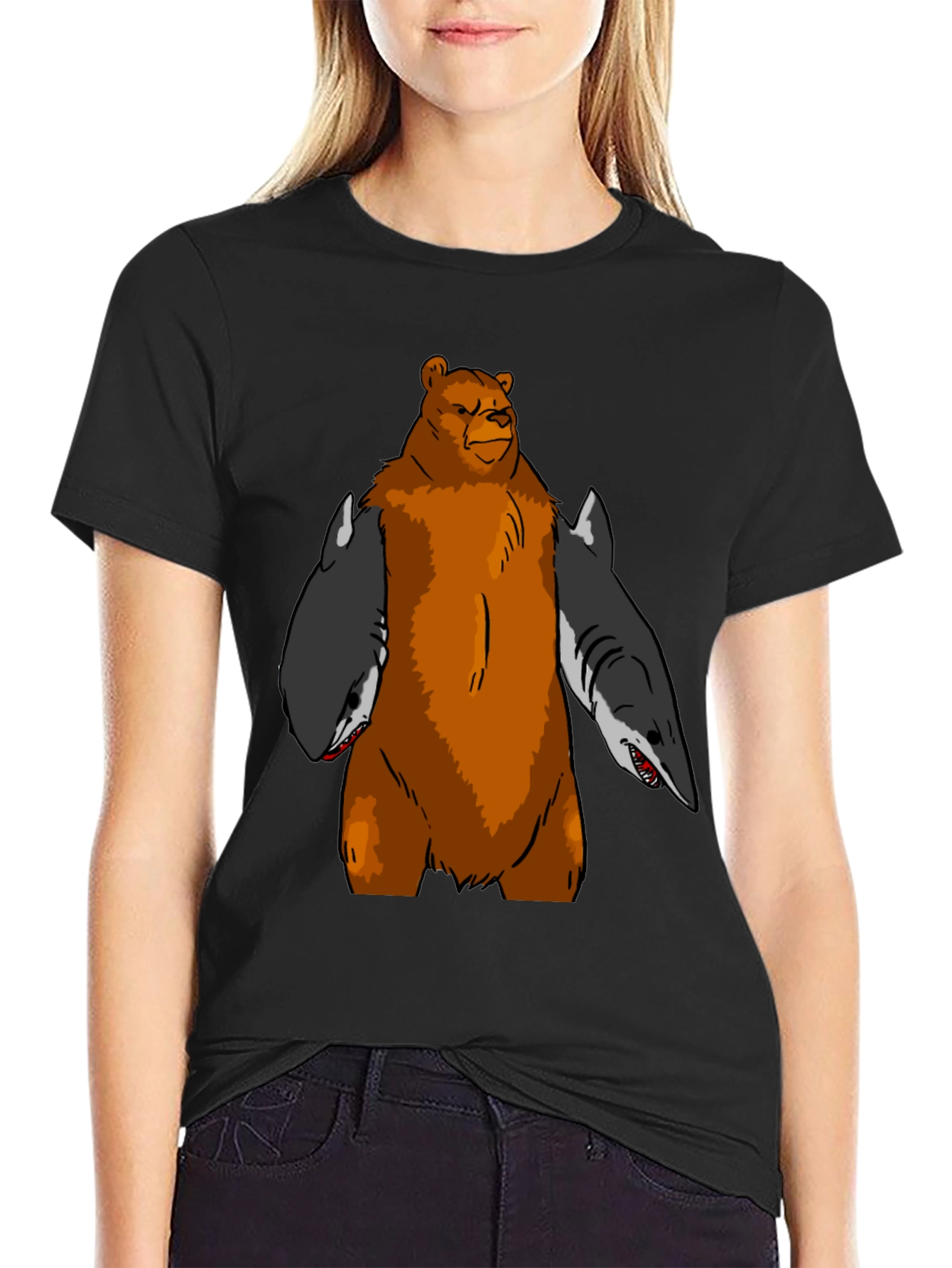Bear Shark T-Shirt - Funny Graphic Tee