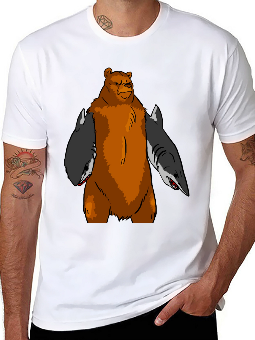 Bear Shark T-Shirt - Funny Graphic Tee