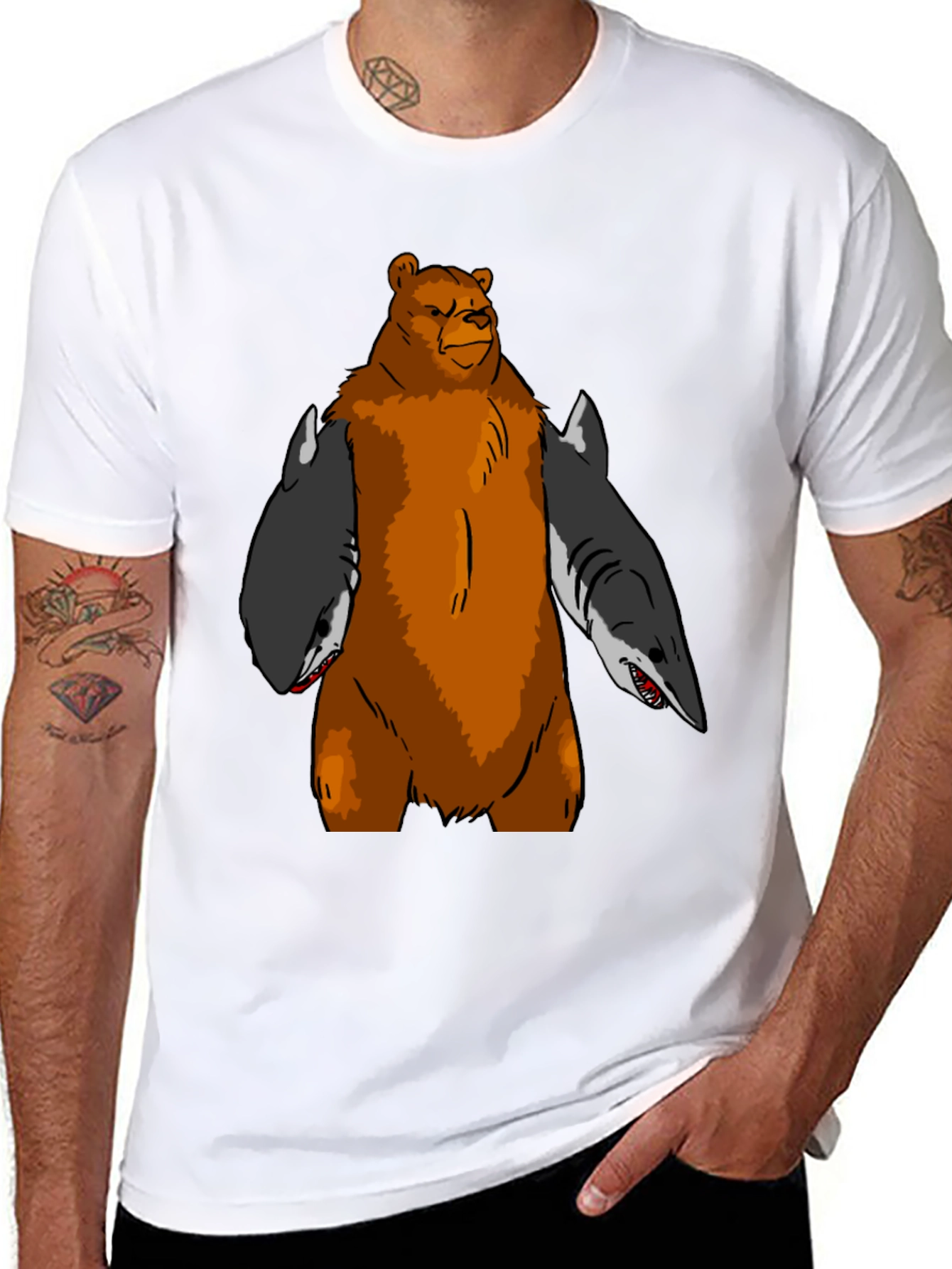 Bear Shark T-Shirt - Funny Graphic Tee