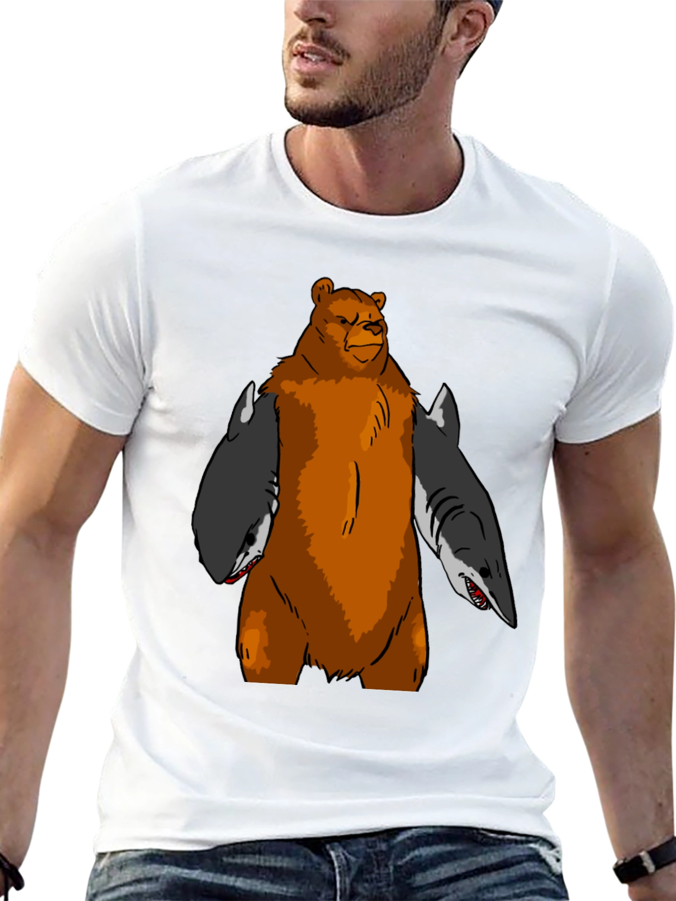Bear Shark T-Shirt - Funny Graphic Tee