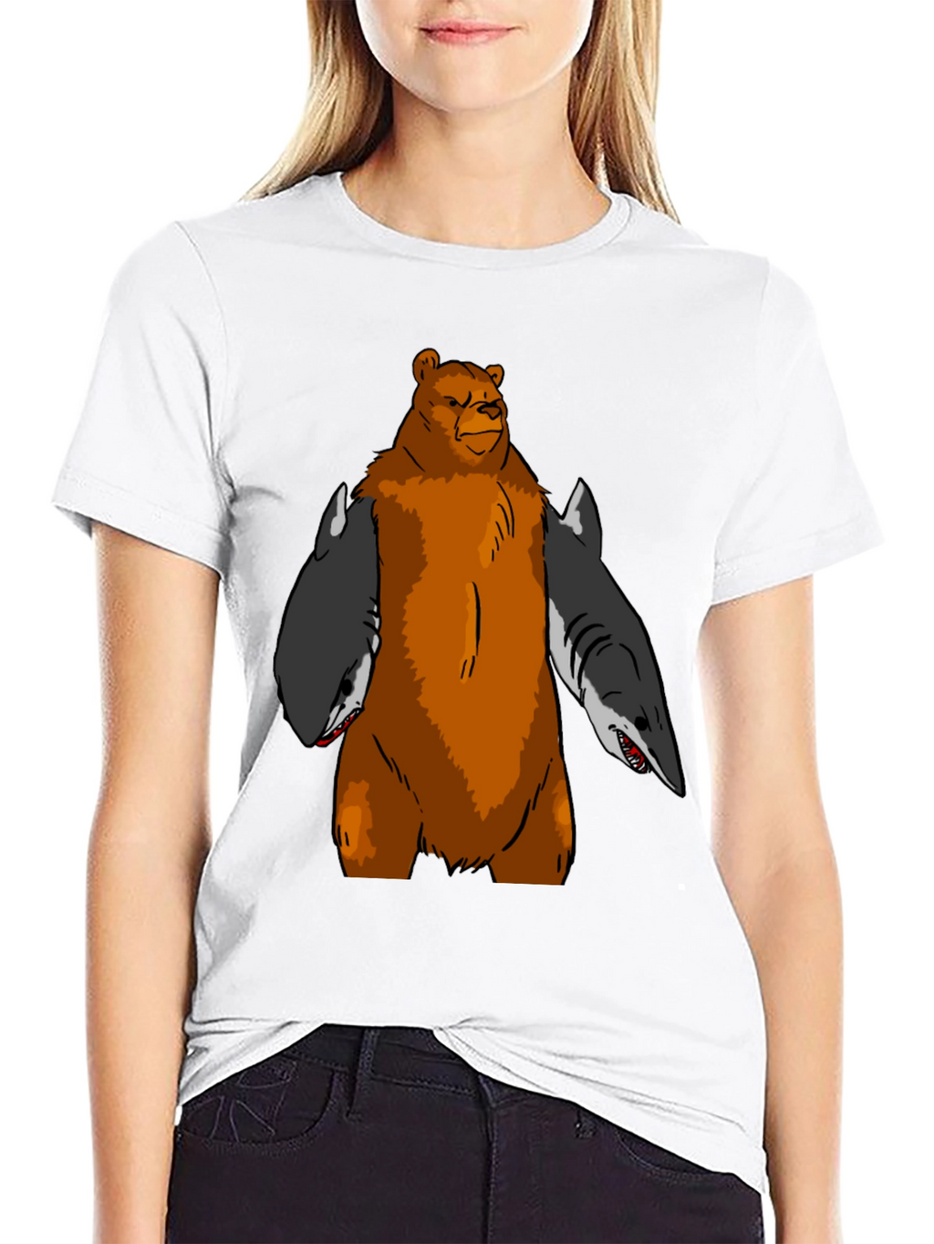 Bear Shark T-Shirt - Funny Graphic Tee