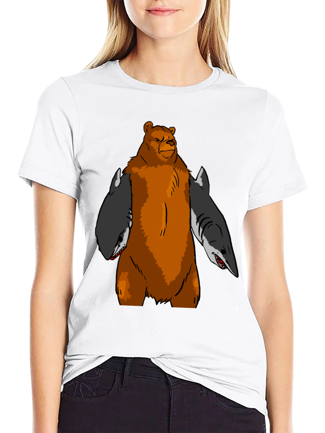 Bear Shark T-Shirt - Funny Graphic Tee