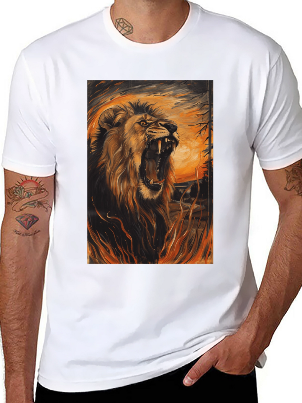 Roaring Lion Graphic Tee - Mens Black T-Shirt