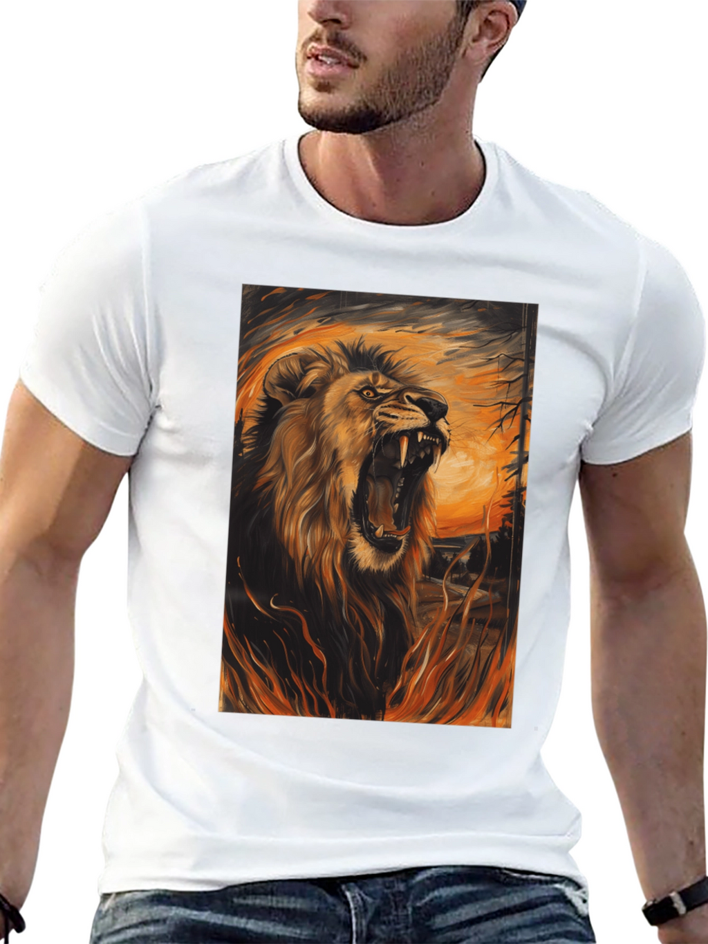 Roaring Lion Graphic Tee - Mens Black T-Shirt