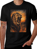 Roaring Lion Graphic Tee - Mens Black T-Shirt