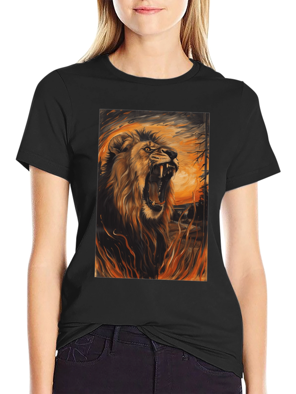 Roaring Lion Graphic Tee - Mens Black T-Shirt