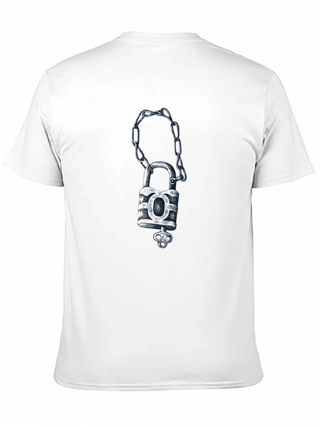 Padlock & Chain Graphic Tee - Mens Black T-Shirt
