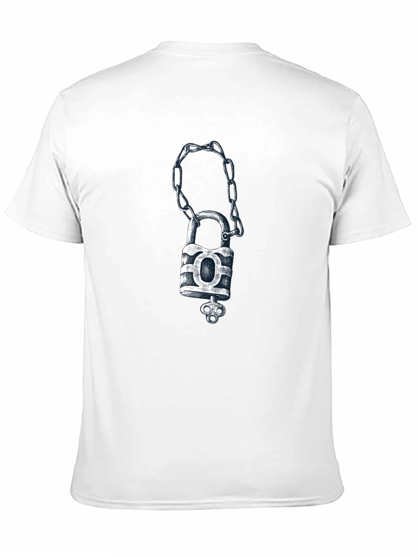 Padlock & Chain Graphic Tee - Mens Black T-Shirt