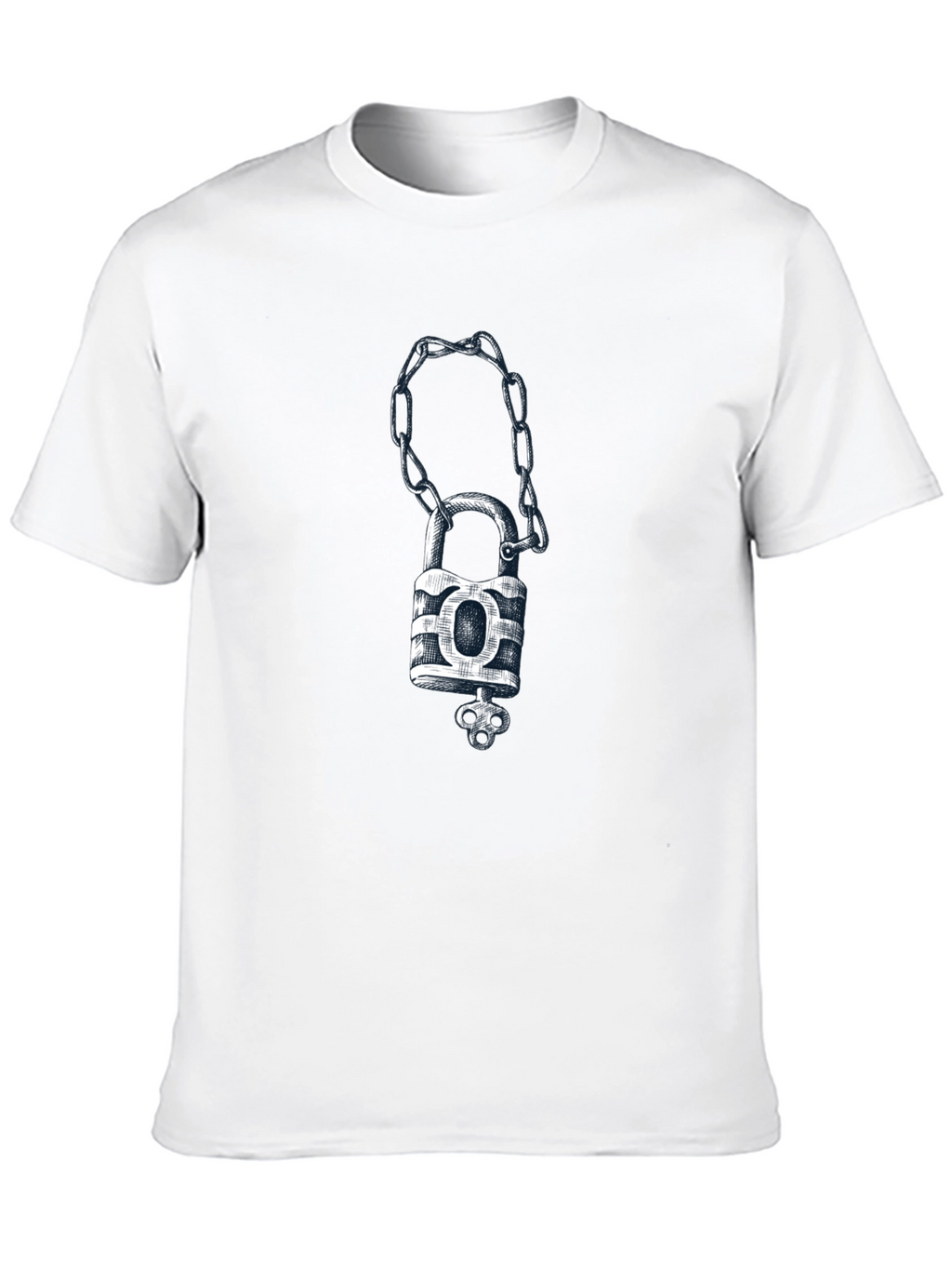 Padlock & Chain Graphic Tee - Mens Black T-Shirt