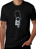 Padlock & Chain Graphic Tee - Mens Black T-Shirt