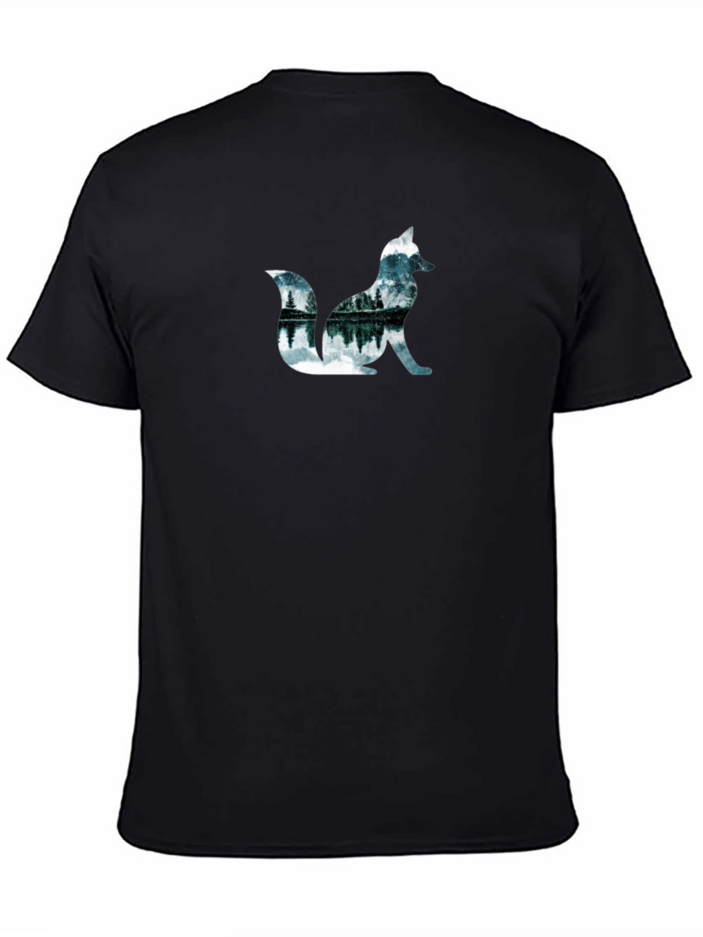 Nature Fox Graphic Black T-Shirt