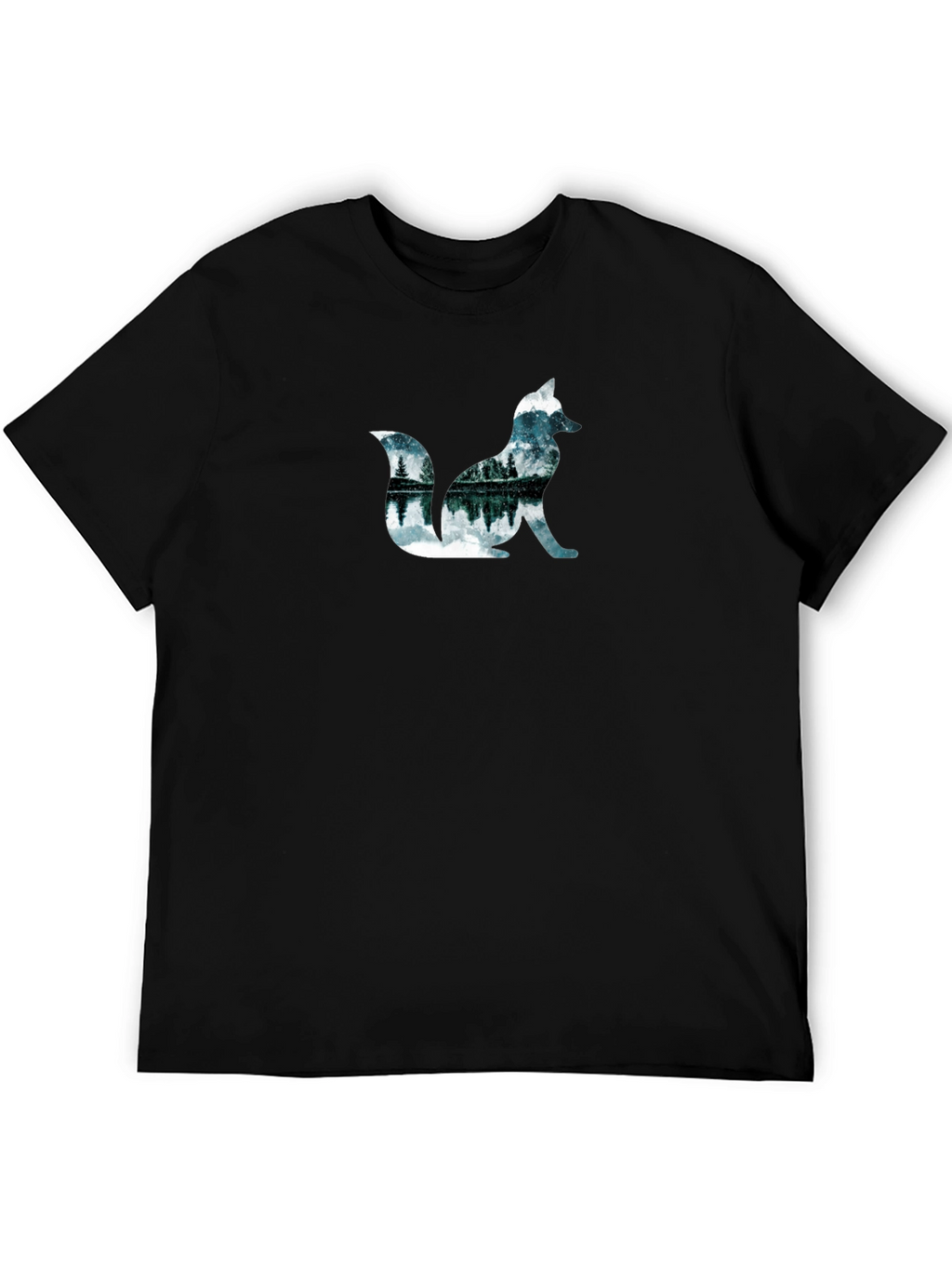 Nature Fox Graphic Black T-Shirt