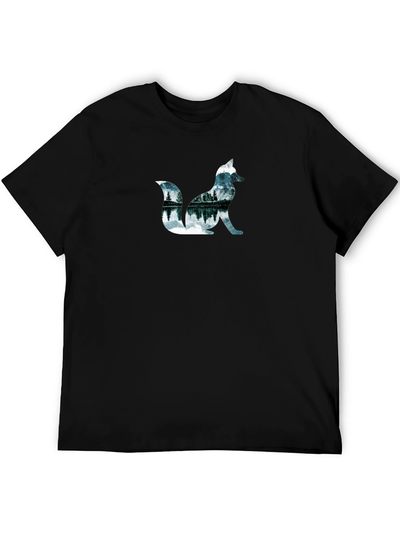 Nature Fox Graphic Black T-Shirt