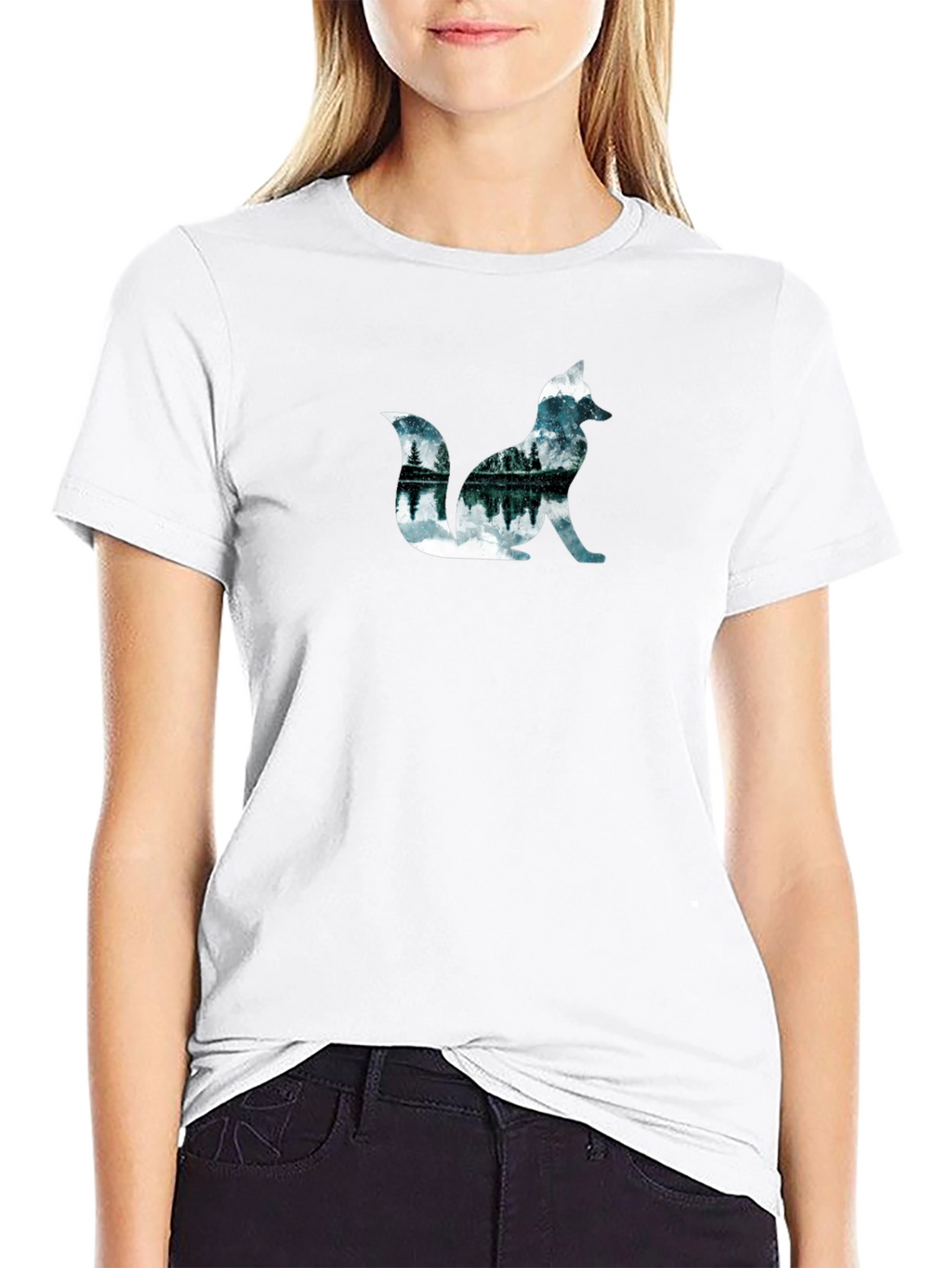 Nature Fox Graphic Black T-Shirt