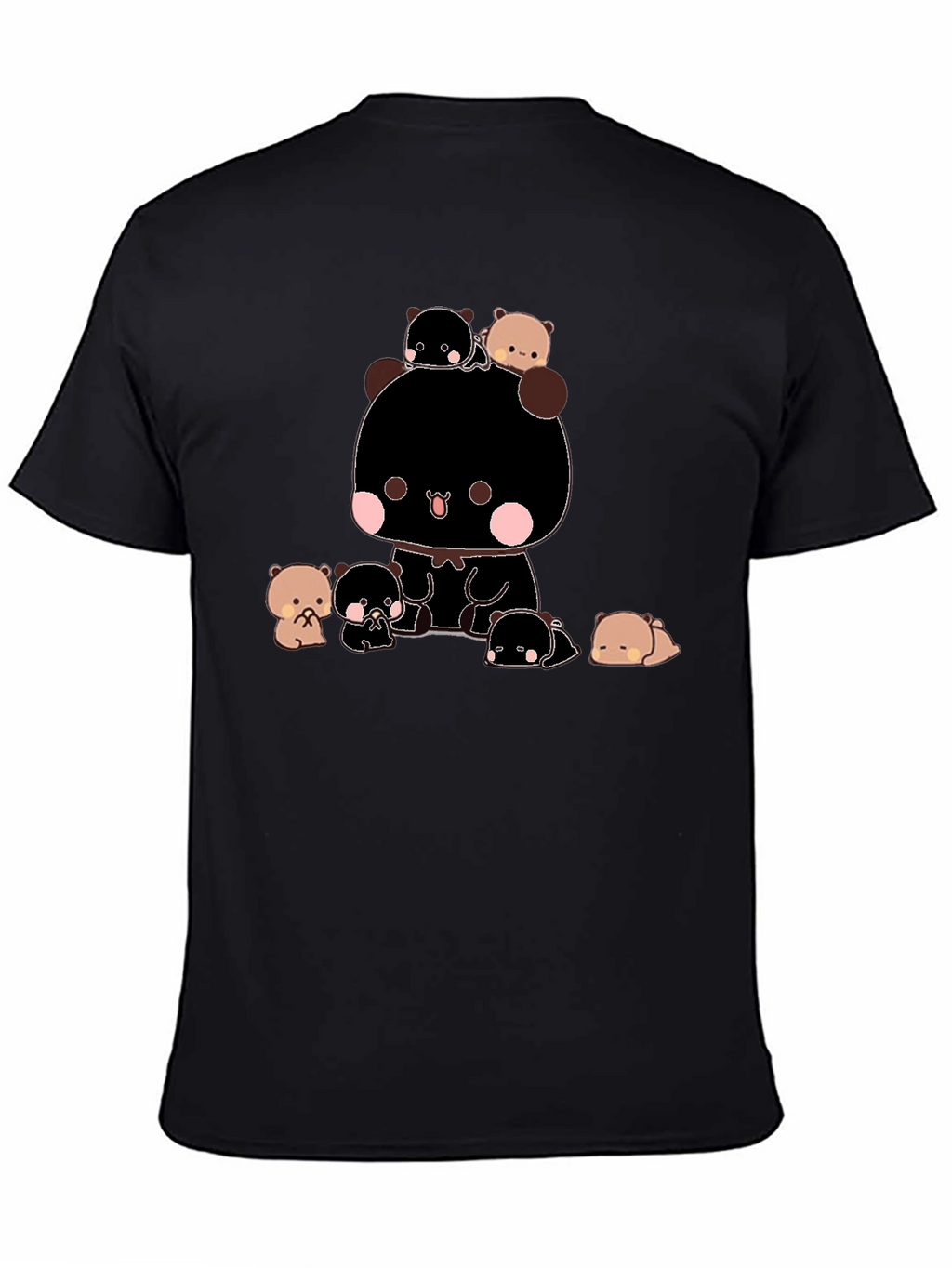 Cute Bear Graphic T-Shirt - Black