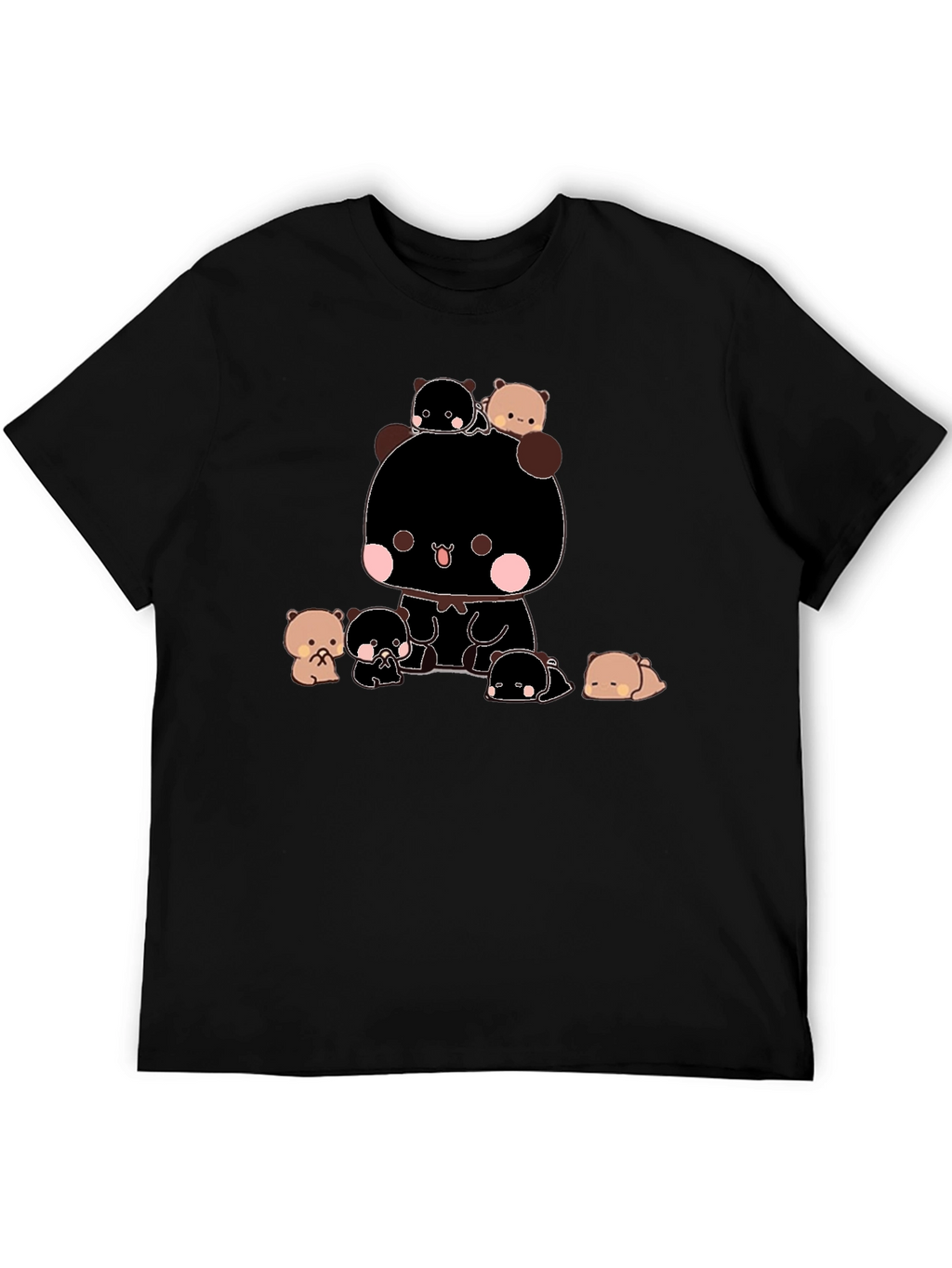 Cute Bear Graphic T-Shirt - Black