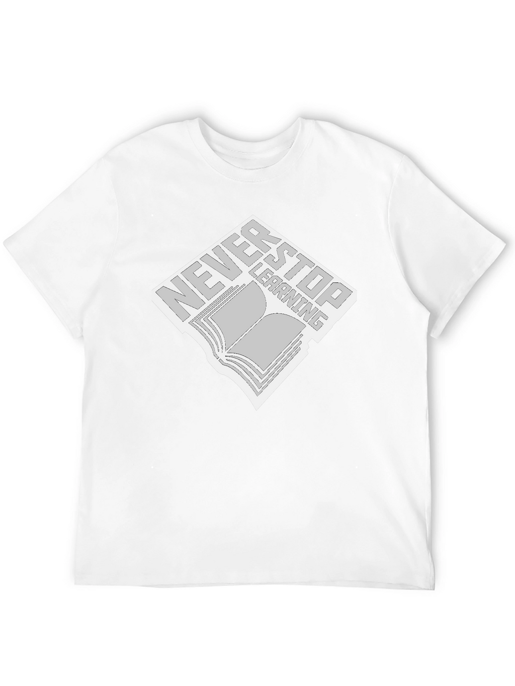 Never Stop Learning Black T-Shirt - Book Design