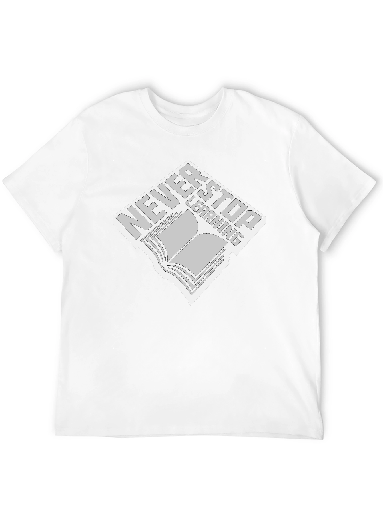 Never Stop Learning Black T-Shirt - Book Design