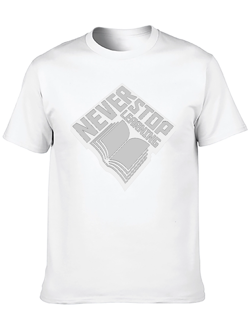 Never Stop Learning Black T-Shirt - Book Design