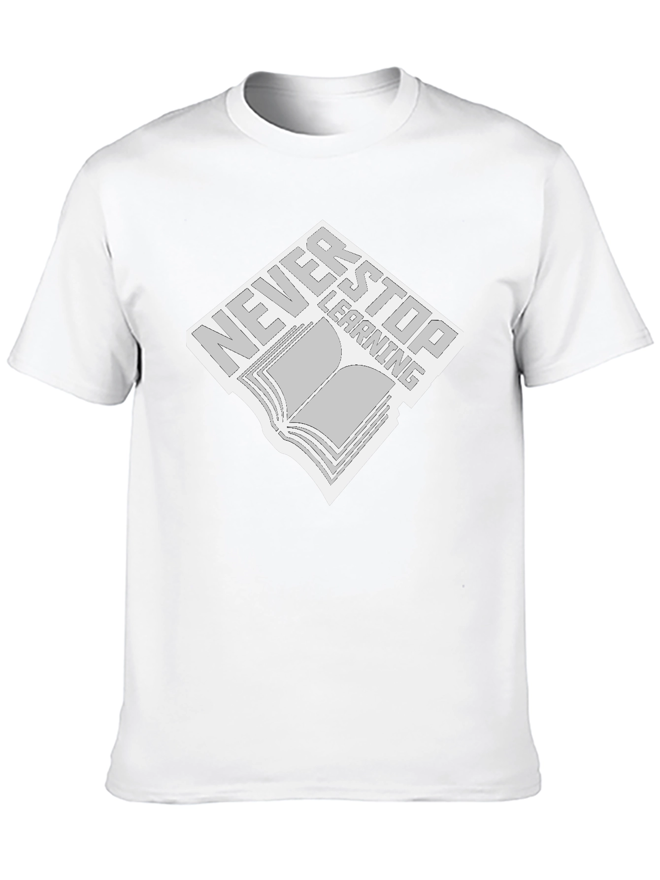 Never Stop Learning Black T-Shirt - Book Design
