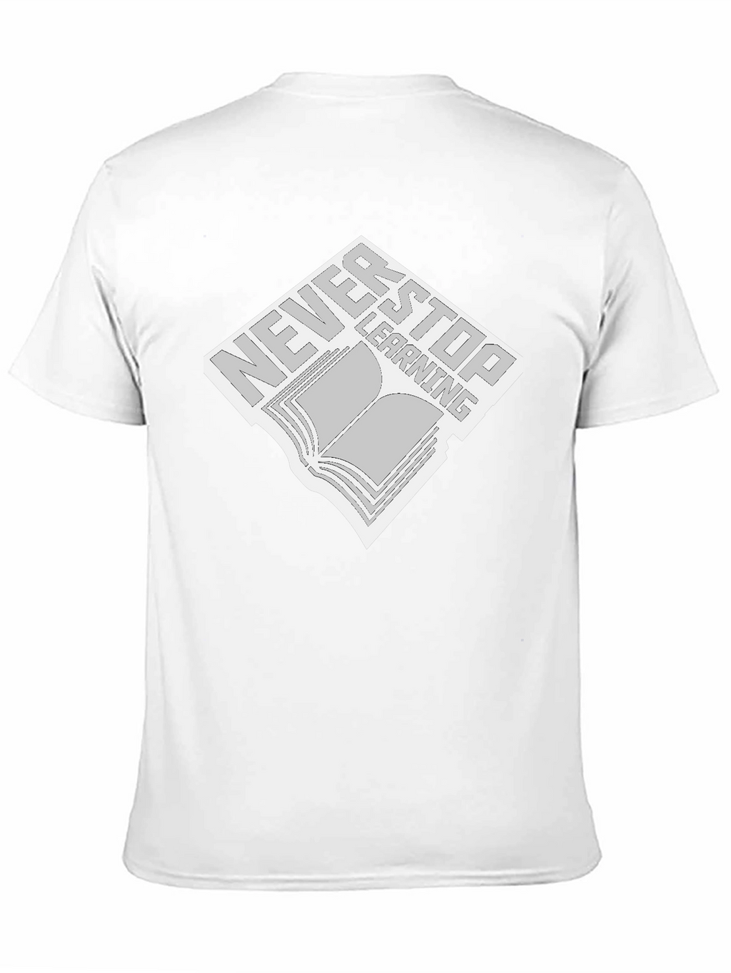 Never Stop Learning Black T-Shirt - Book Design