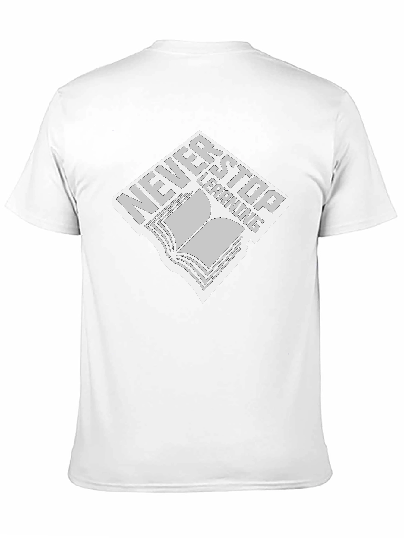 Never Stop Learning Black T-Shirt - Book Design